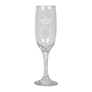 Sektglas mit Gravur – „Zum Anstoßen geboren“