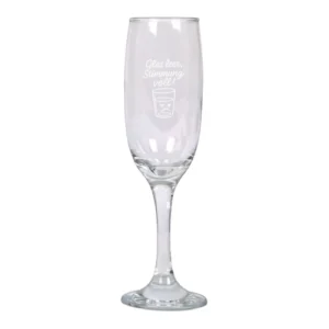 Sektglas mit Gravur – „Glas leer, Stimmung voll!“