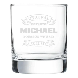 Personalisiertes Whiskyglas mit Gravur – Edles Ornament-Design mit Wunschname