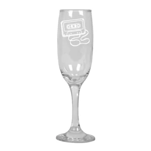 Sektglas mit Kassette Gravur – Nostalgisches Geschenk für Musikliebhaber & Retro-Fans