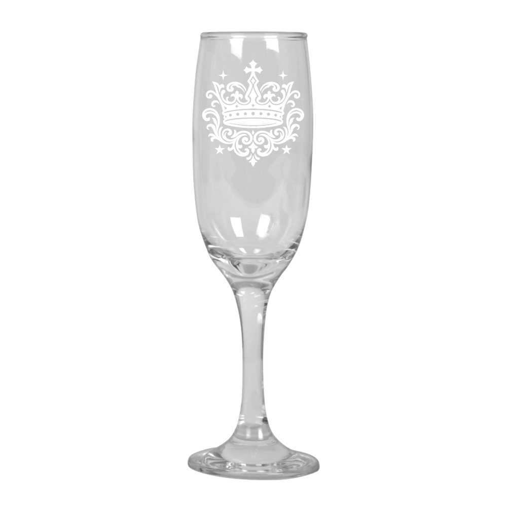 Sektglas mit Krone Gravur – Edles Geschenk für König & Königin, Hochzeit & Jubiläum