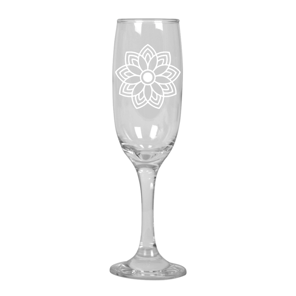 Sektglas mit Mandala Gravur – Modernes Geschenk für Hochzeit, Geburtstag & Feier