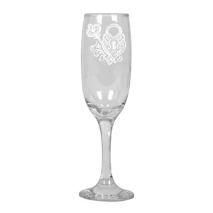 Sektglas mit Schloss & Schlüssel Gravur – Romantisches Geschenk für Hochzeit & Jahrestag
