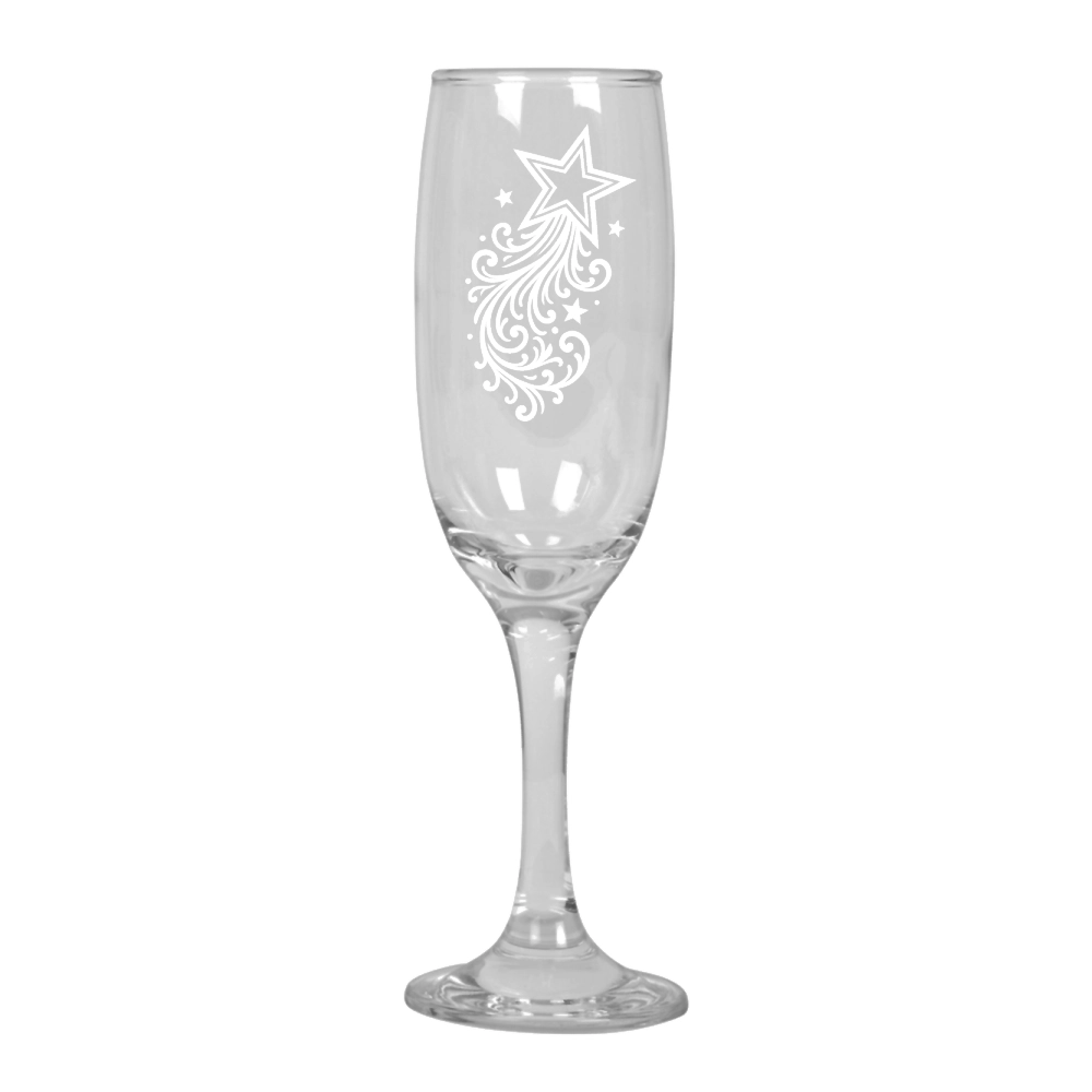 Sektglas mit Sternschnuppe Gravur – Symbolisches Geschenk für Glück, Hochzeit & Feier